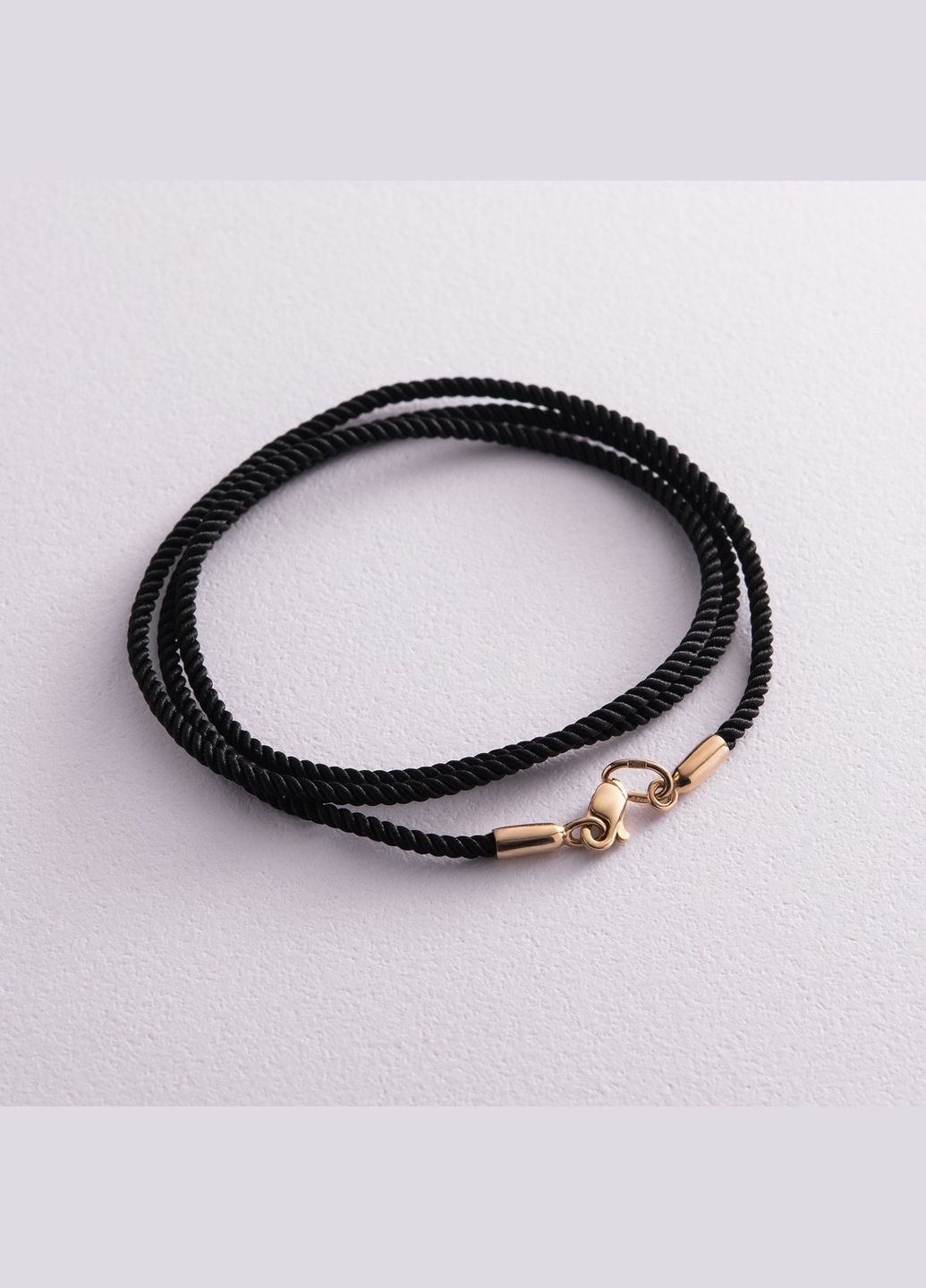 Шелковый шнурок с золотой застежкой (2 мм) кол02038 50 Oniks (264295616)