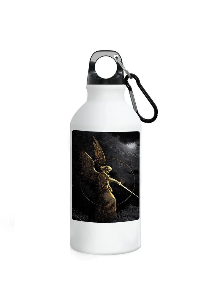 Фляга (пляшка) для води з карабіном 500 мл Металева (Туристична, Для кемпінгу, Для спорту) #150 500 мл Білий No Brand (323639576)