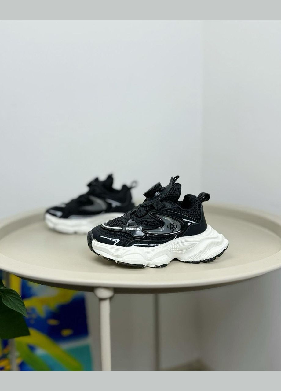 Чорні всесезонні дитячі кросівки чорні 1299 No Brand