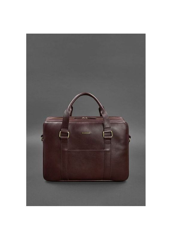 Сумка через плече жіноча для ноутбука та документів шкіряна Бордовий BlankNote (302007679)