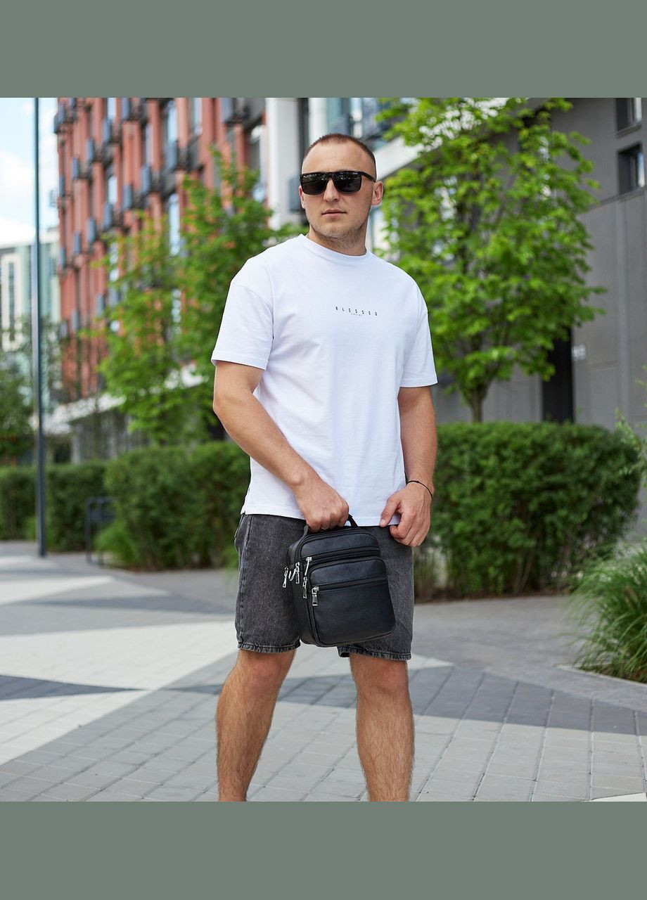 Чоловіча чорна шкіряна сумка-барсетка на кожен день A25-228C Bexhill (338373034)