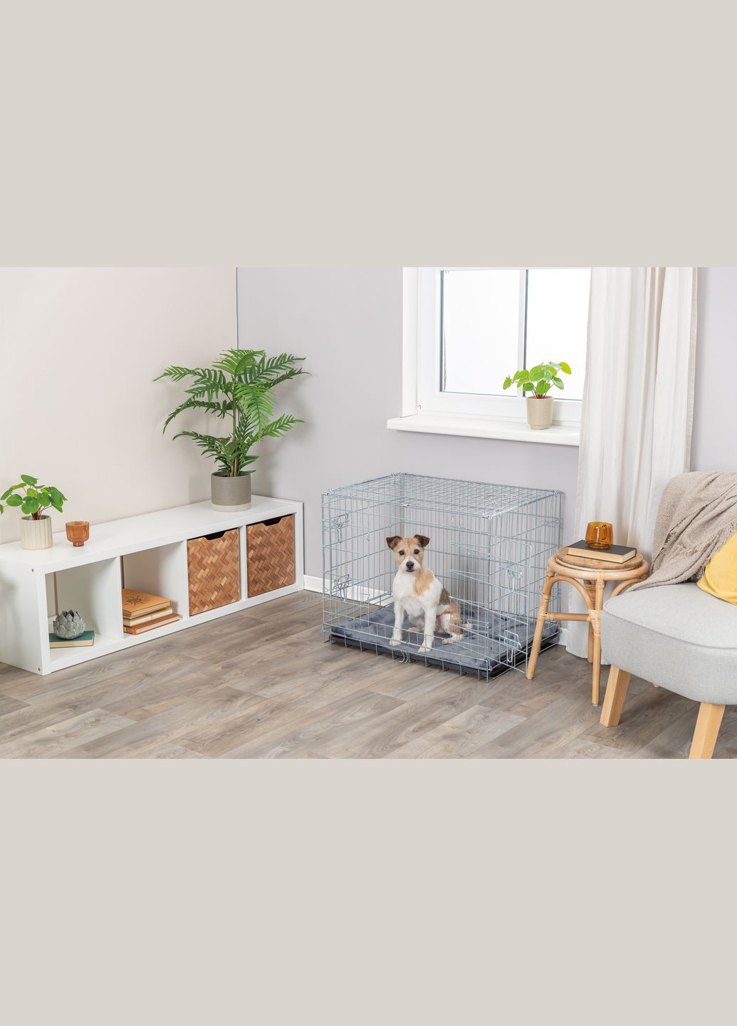 Клетка металлическая для собак 78 х 62 х 55 см Серая (4011905039237) Trixie (326659094)