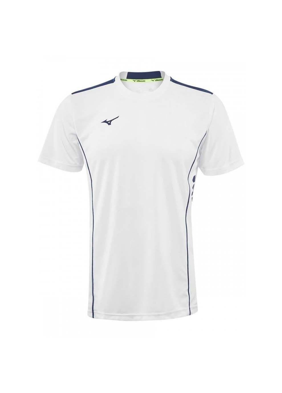 Біла чоловіча футболка men hex rect polo білий/чорний Mizuno