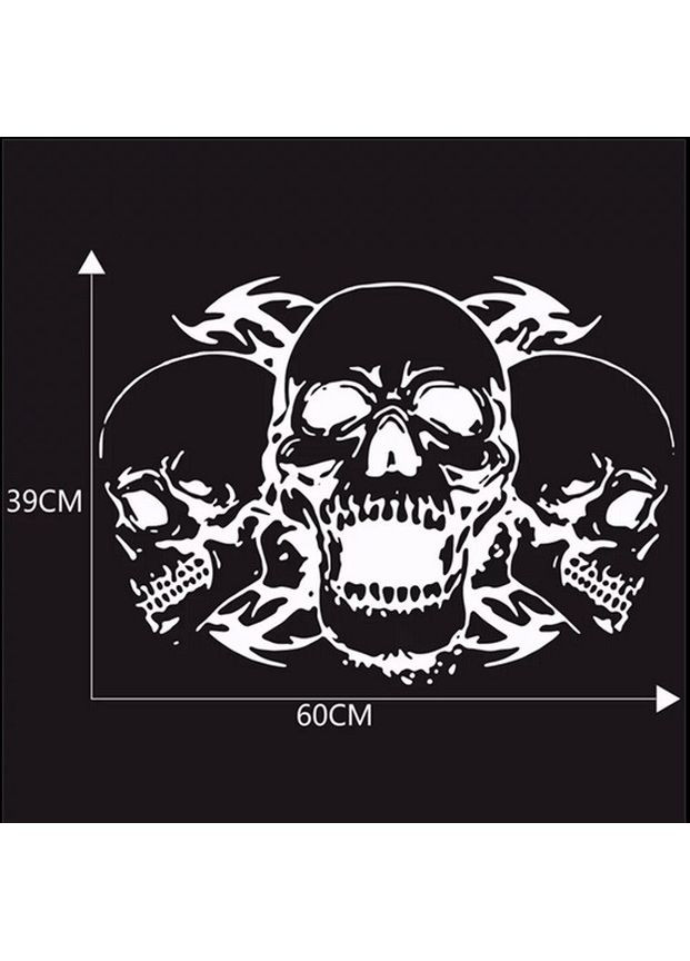 Наклейка на капот 3D TUNING STUDIO Черепа білі 600х390х0.070мм No Brand (362499219)