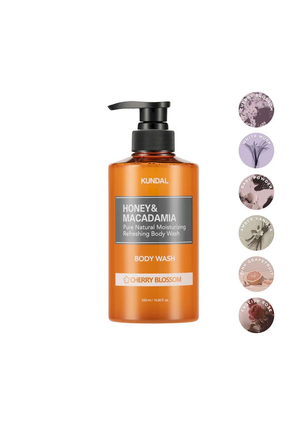 Гель для душа HONEY & MACADAMIA BODY WASH СHERRY BLOSSOM с ароматом цветущей вишни, 500 мл Kundal (297002277)