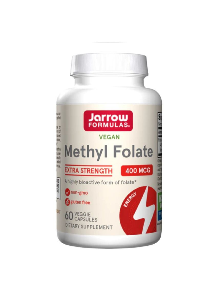 Метил Фолиева Кислота (Метилфолат) 400 мкг, Methyl Folate, 60 вегетарианских капсул Jarrow Formulas (326055422)