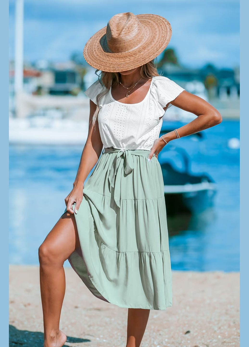 Белое повседневный платье CUPSHE однотонное