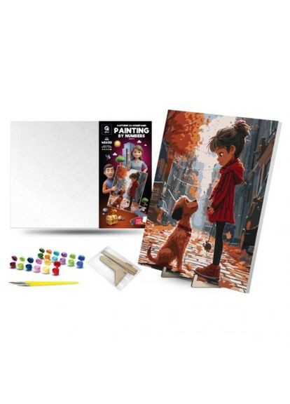 Картина по номерам 40х50 см "Верный друг" с деревянной подставкой qbee (369966739)