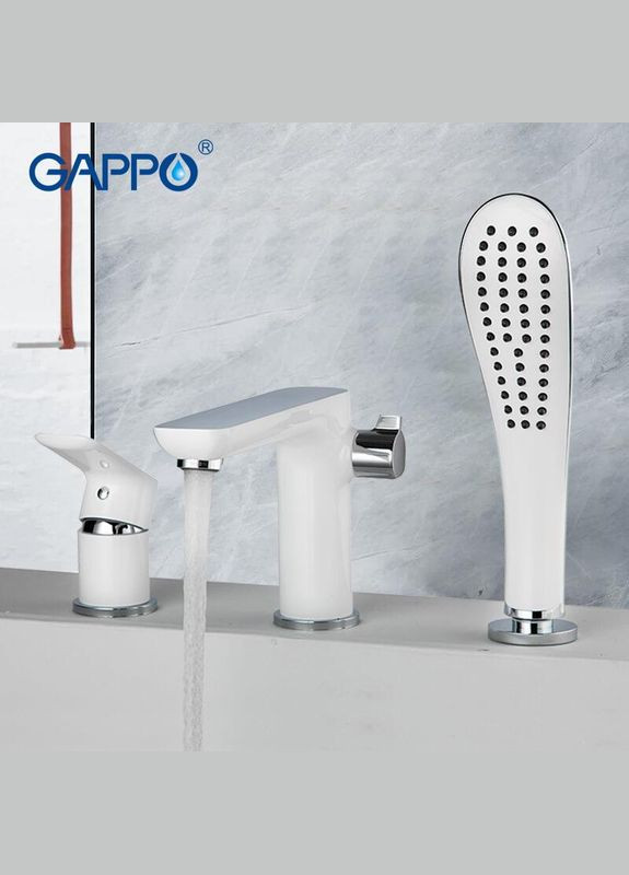 Змішувач для ванни на борт G1148, білий/хром GAPPO (275335463)