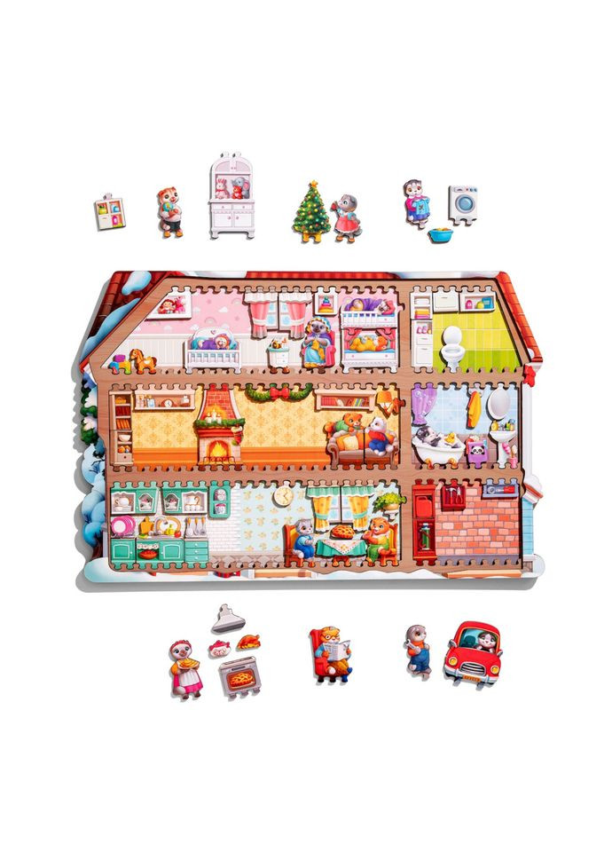 Пазл детский фигурный "Кошкин дом" (ПСД248) PSD248, 88 элементов Ubumblebees (367971739)