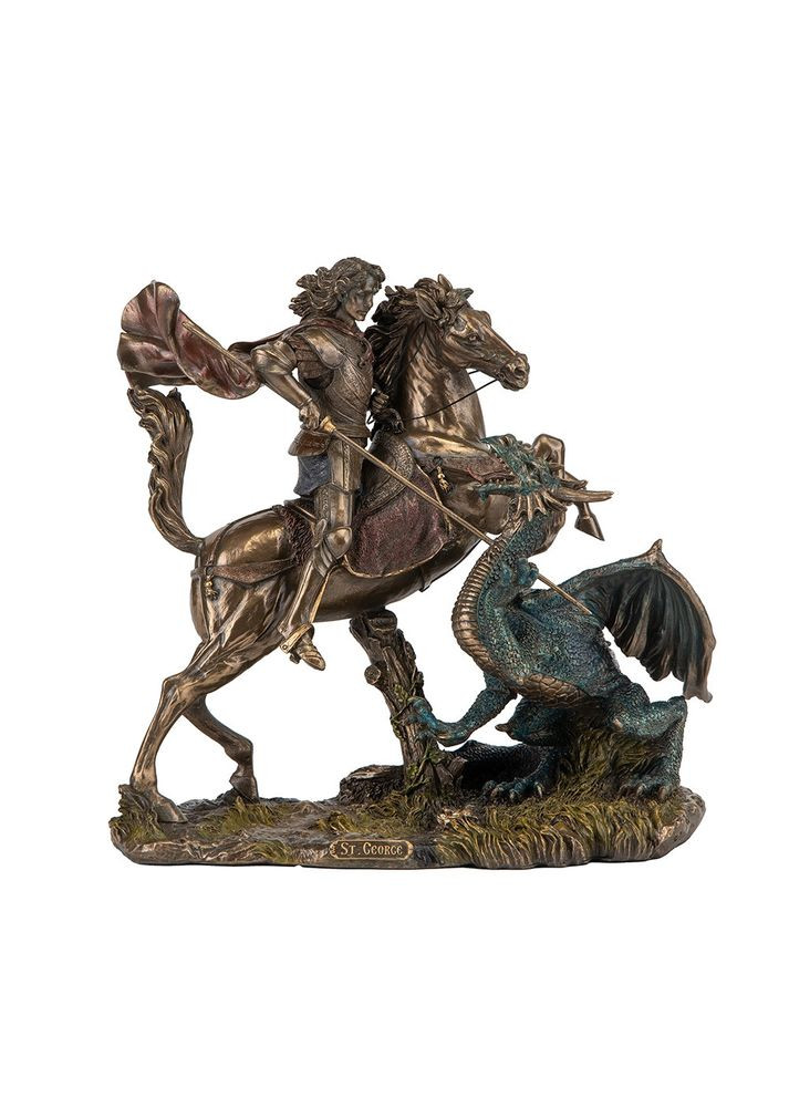 Статуэтка святой Георгий Победоносец 25х25см 178223 бронзовое покрытие Veronese (346529422)