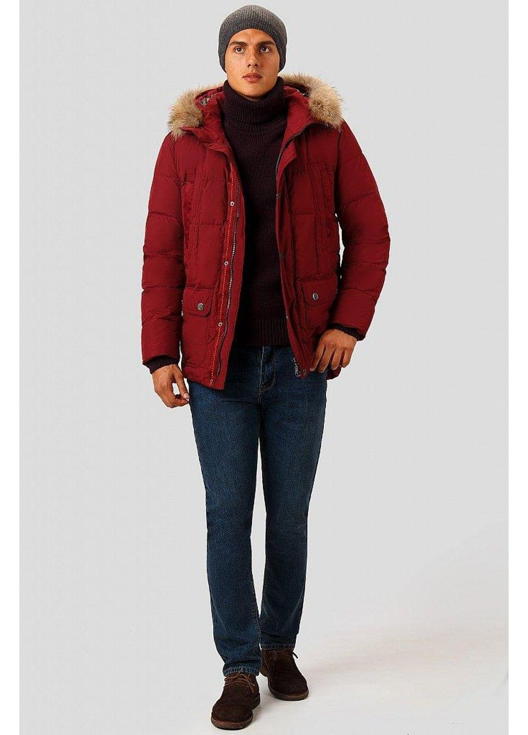 Бордовий зимній Пуховик Finn Flare