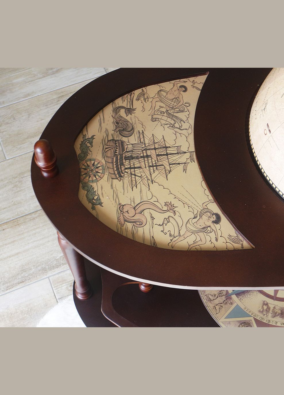 Глобус бар со столиком Зодиак кремовый сфера 33 см (33035N) Гранд Презент (282738184)