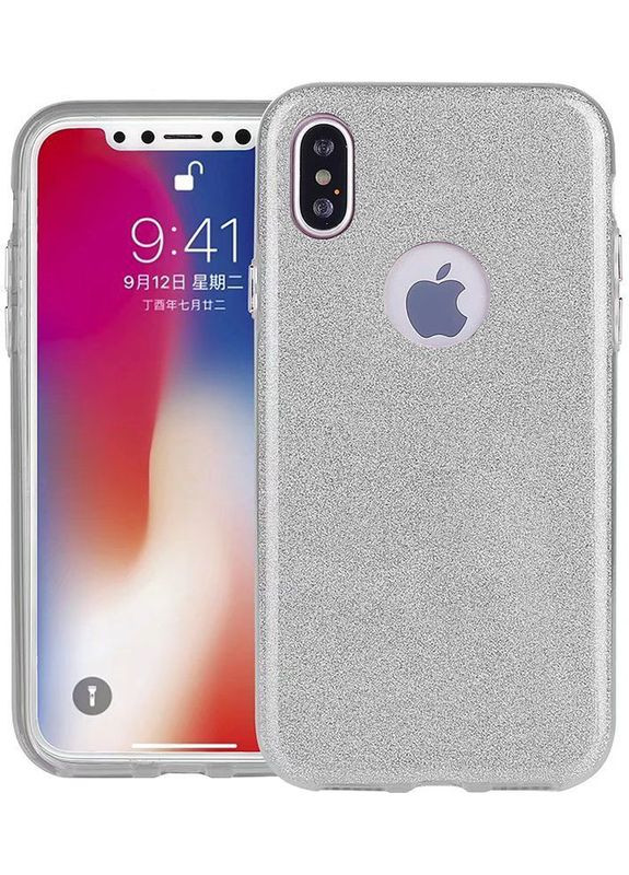 Чехол-накладка TPU Shine Case iPhone X Silver Toto (301782710)