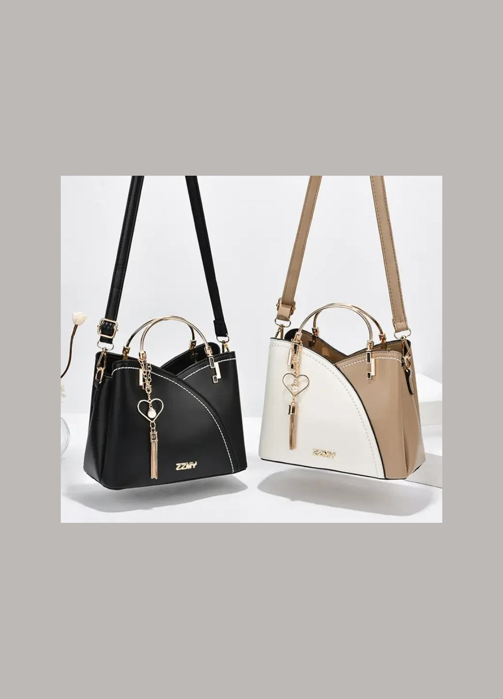 Комбінована жіноча сумка з брелоком PTR No Brand (317764058)