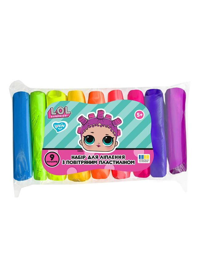 Набор для лепки с воздушным пластилином L.O.L. Surprise! LOL70193, 9 цветов неон No Brand (339780928)