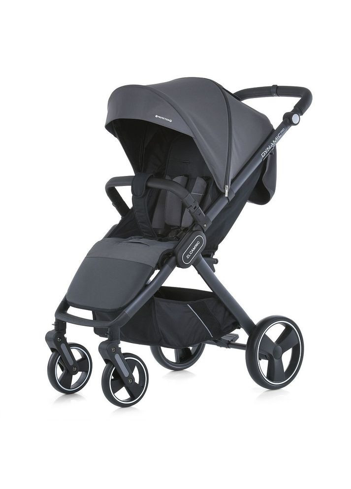 Коляска детская DYNAMIC PRO Charcoal прогулочная с чехлом дождевиком и москитной сеткой Серая (ME 1053-3) El Camino (334338190)