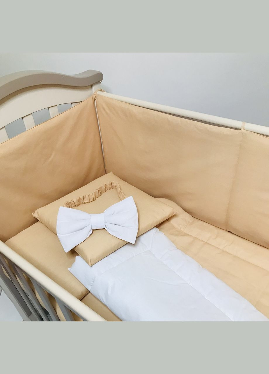 Бортики захист в дитяче ліжко Золотисті бязь 120x40, 60x40 см Penetka (329146265)