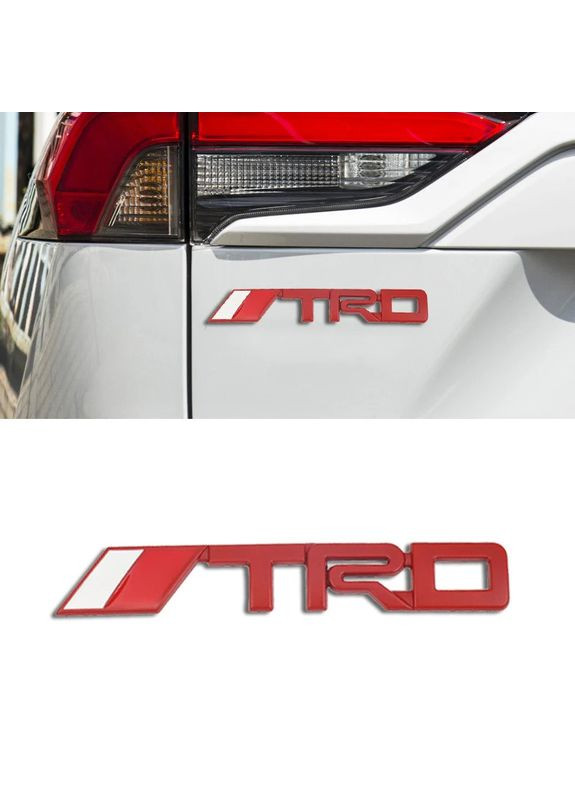 Эмблема надпись TRD для красная 143х21мм металл (на скотче) Toyota (369610183)