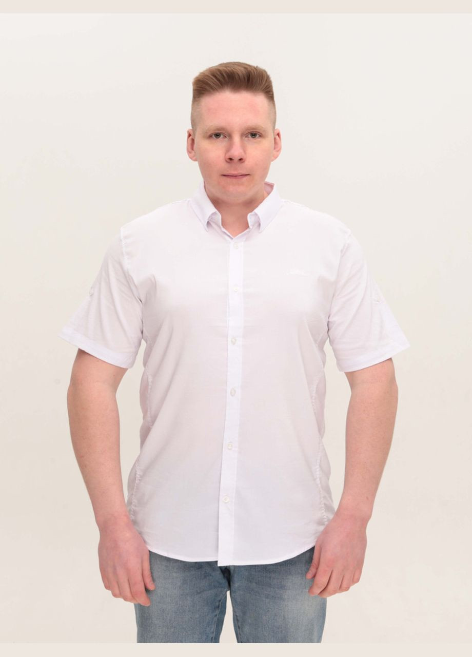 Белая повседневный рубашка однотонная Jean Piere