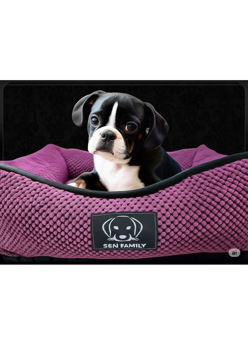 Лежанка 80х60х18см из текстиля для средних собак и кошек "Doris Raspberry" ( ) S&N Family (361204580)