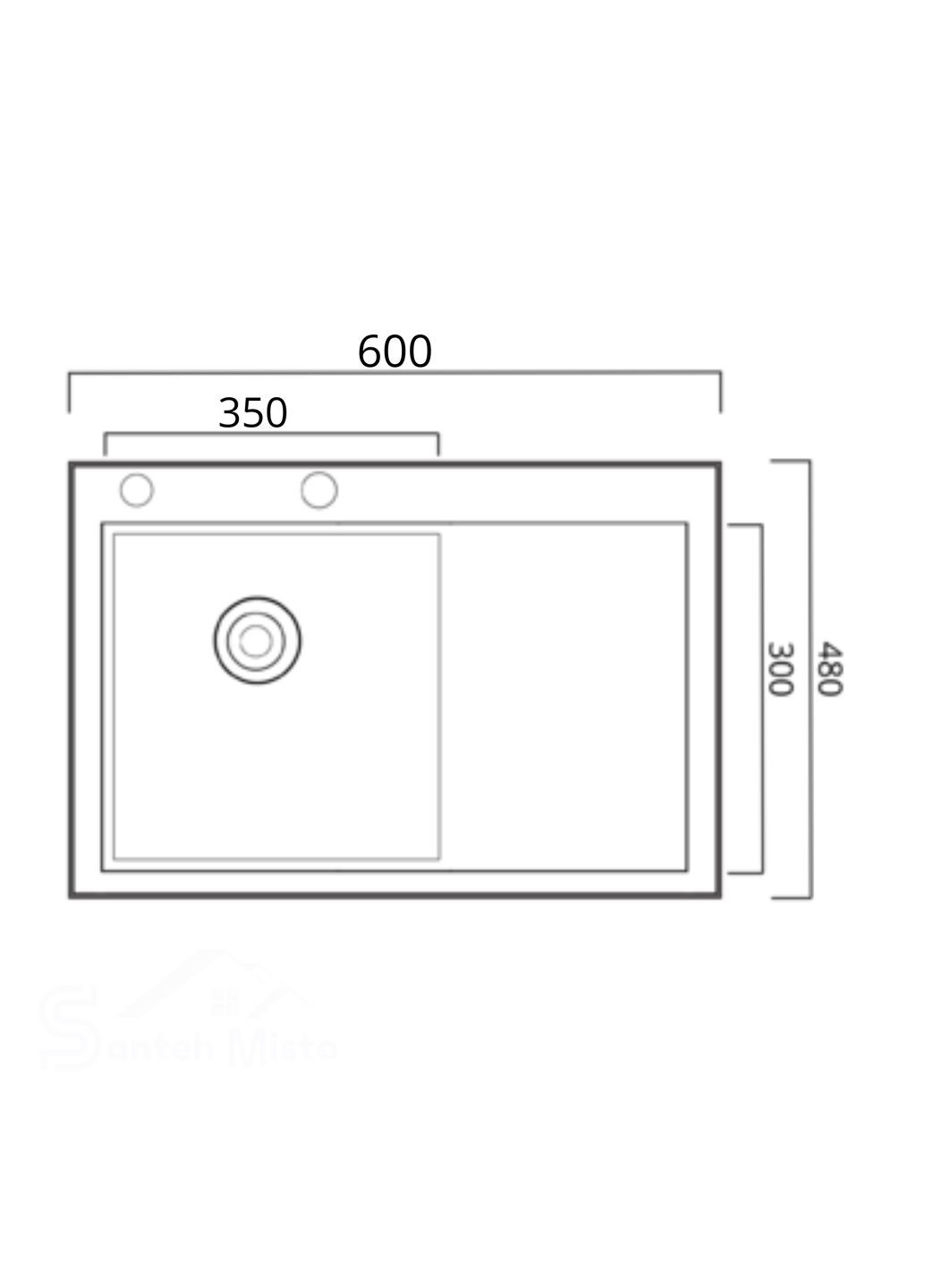 Кухонна мийка 4-в-1 (комплект) NANO BLACK PVD HS 65х48 (3.0/1.0 мм) Kraft (361242229)