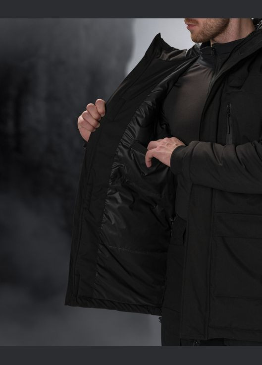 Чорна демісезонна куртка парка зимова ісландія чорний BEZET