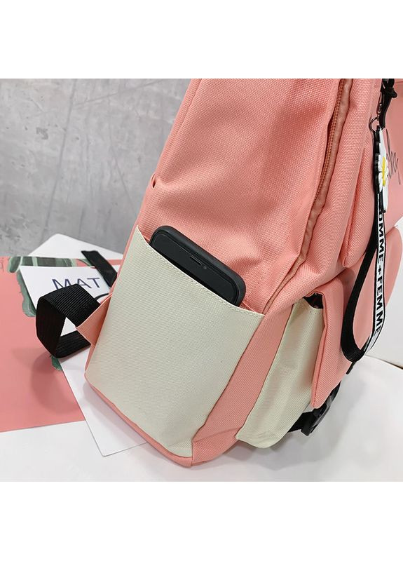 Набор школьный 4 в 1 рюкзак, сумка, косметичка, кошелек 1298 Розовый No Brand (362475105)