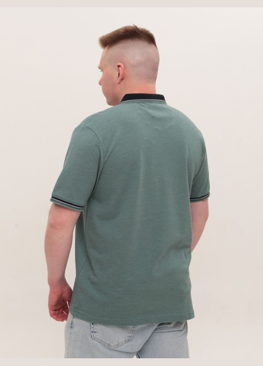 Поло чоловіче зелене в крапку великі розміри MarcoStar Пряма (330012937)