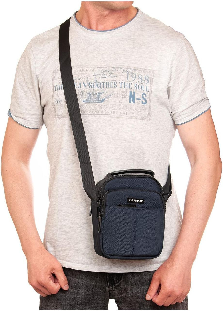 Сумка мужская на плечо синяя Lanpad (366293379)
