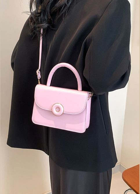 Жіноча сумка 9039 крос-боді рожева No Brand (303323118)