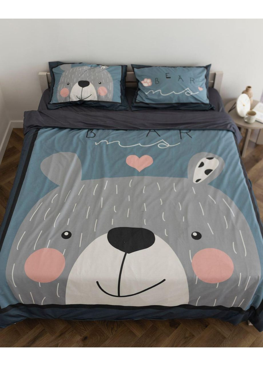 Постільна білизна Ведмідь, вельвет Двухспальний розмір, наволочки 50/70 No Brand (364216284)