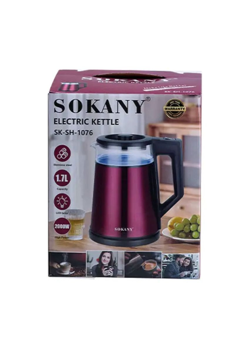 Электрочайник с автоматическим отключением 1.7 л дисковый бытовой 2000 Вт SK-SH-1076G (A-033595) Sokany (361242425)