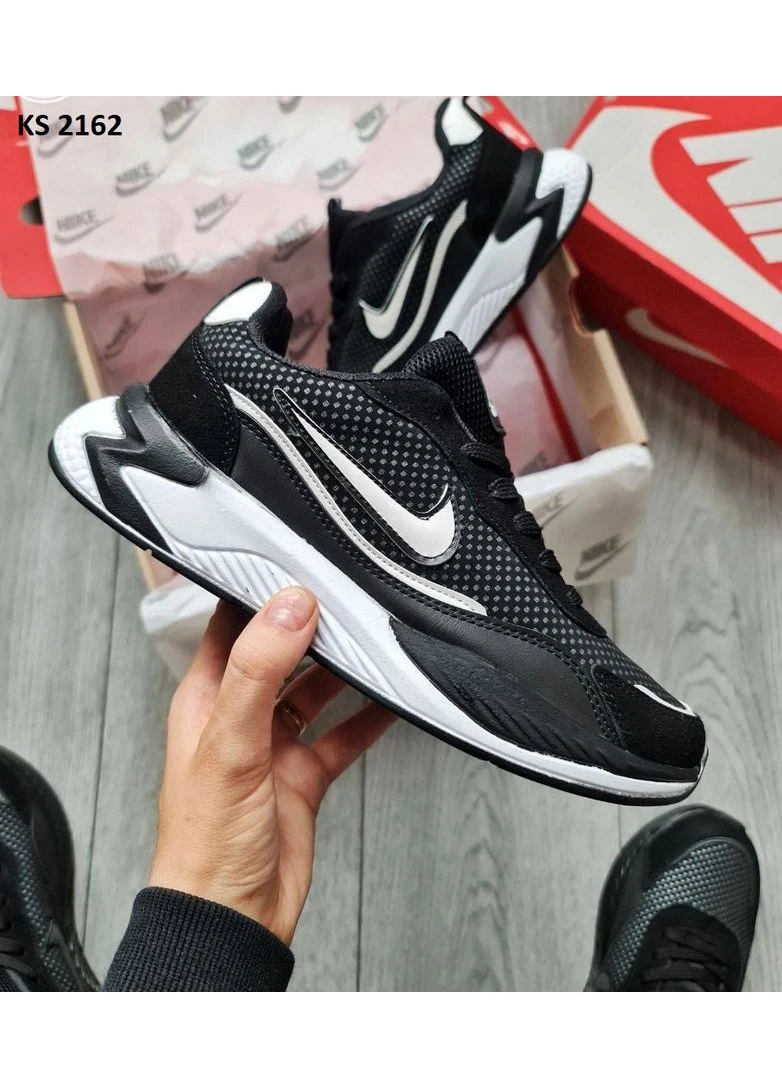 Білі кросівки чоловічі nike air black white найк аір білі демісезон No Brand