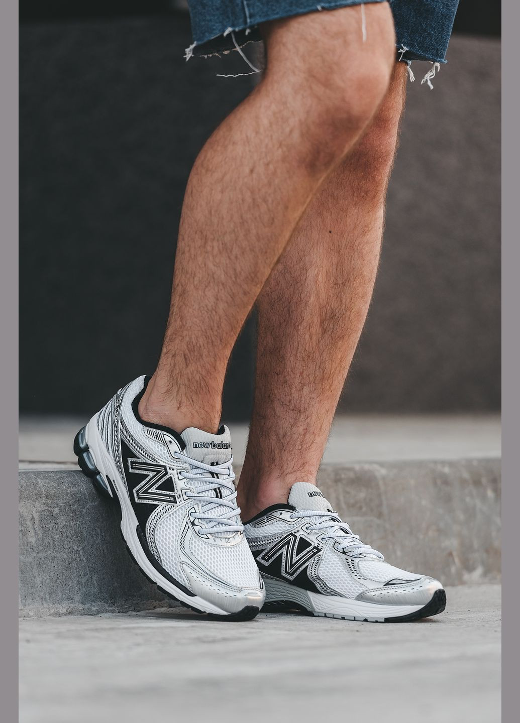 Білі Осінні кросівки чоловічі і жіночі new balance 860v2 white gray | нью беланс 860в2 білі сірі No Brand