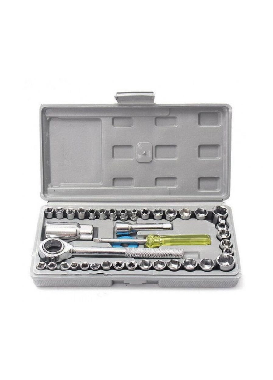 Набір інструментів 40 в 1 у валізці чорний хром-ванадієва сталь для будинку та гаража інструменти для ремонту ProDobro (365441314)