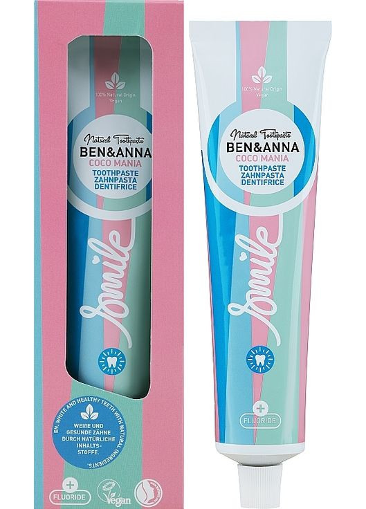 Естественно зубная паста Natural Toothpaste Coco Mania 75ml (1222688-44180264) Ben & Anna (368889125)