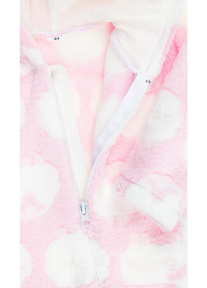 Пушистый человечек с капюшоном Овцы велсофт розовый Україна (315050013)