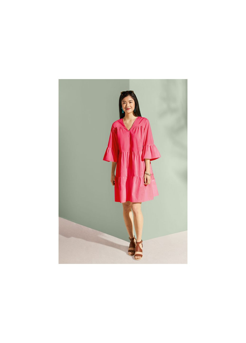 Рожева повсякденний сукня рукав 3/4 для жінки lidl 371372 рожевий Esmara