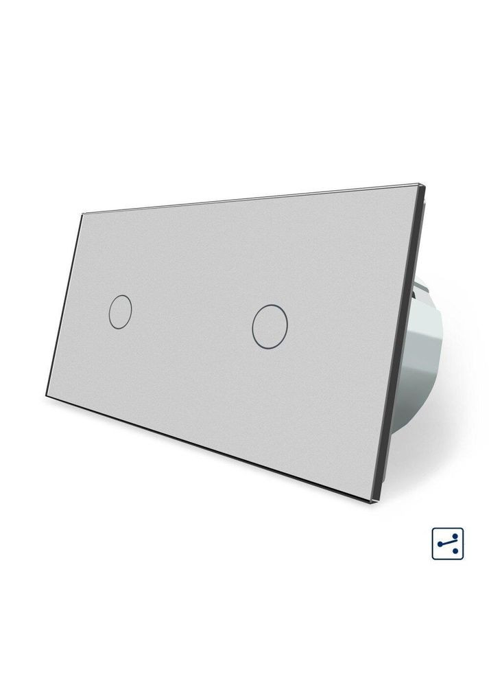 Сенсорный проходной/перекрестный выключатель 2 сенсора (1-1) стекло (VL-C701S/C701S-15) Livolo (370971089)