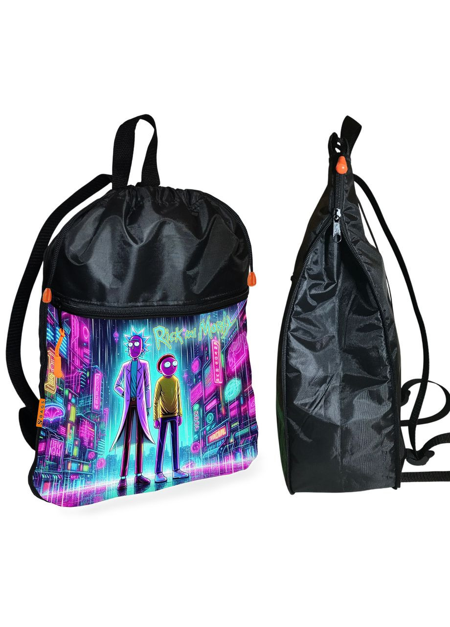 Рюкзак-мешок для обуви,спортивной формы Рик и Морти детская сумка для сменки с расширителем (1551) No Brand (324834054)