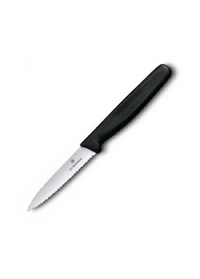 Кухонный нож Paring лезвие 8см волн. с черн. ручкой Victorinox (386506409)