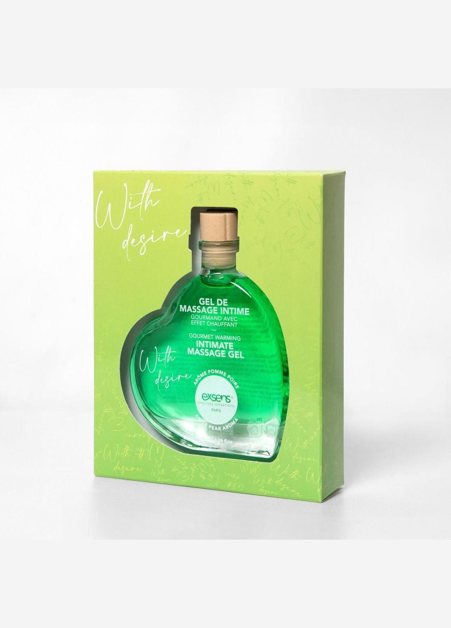Масажний гель With Desire Apple Pear 50 мл, розігрівальний, без цукру, їстівний Exsens (327875974)
