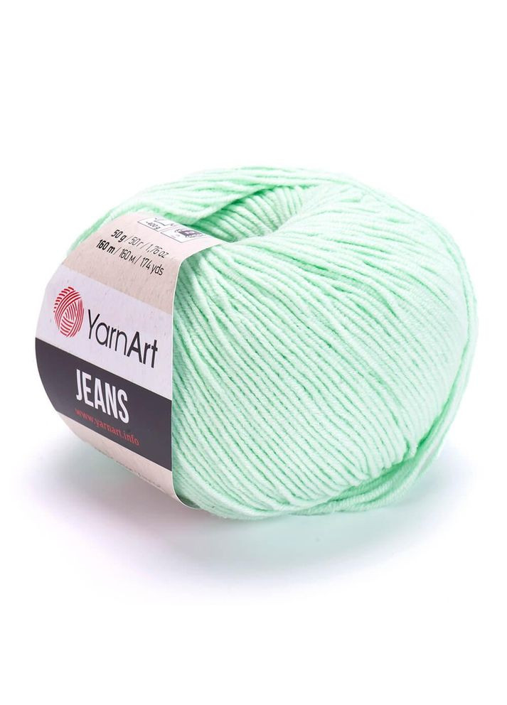 Пряжа Jeans, полухлопок, №79 мята, 50 гр YarnArt (340486510)