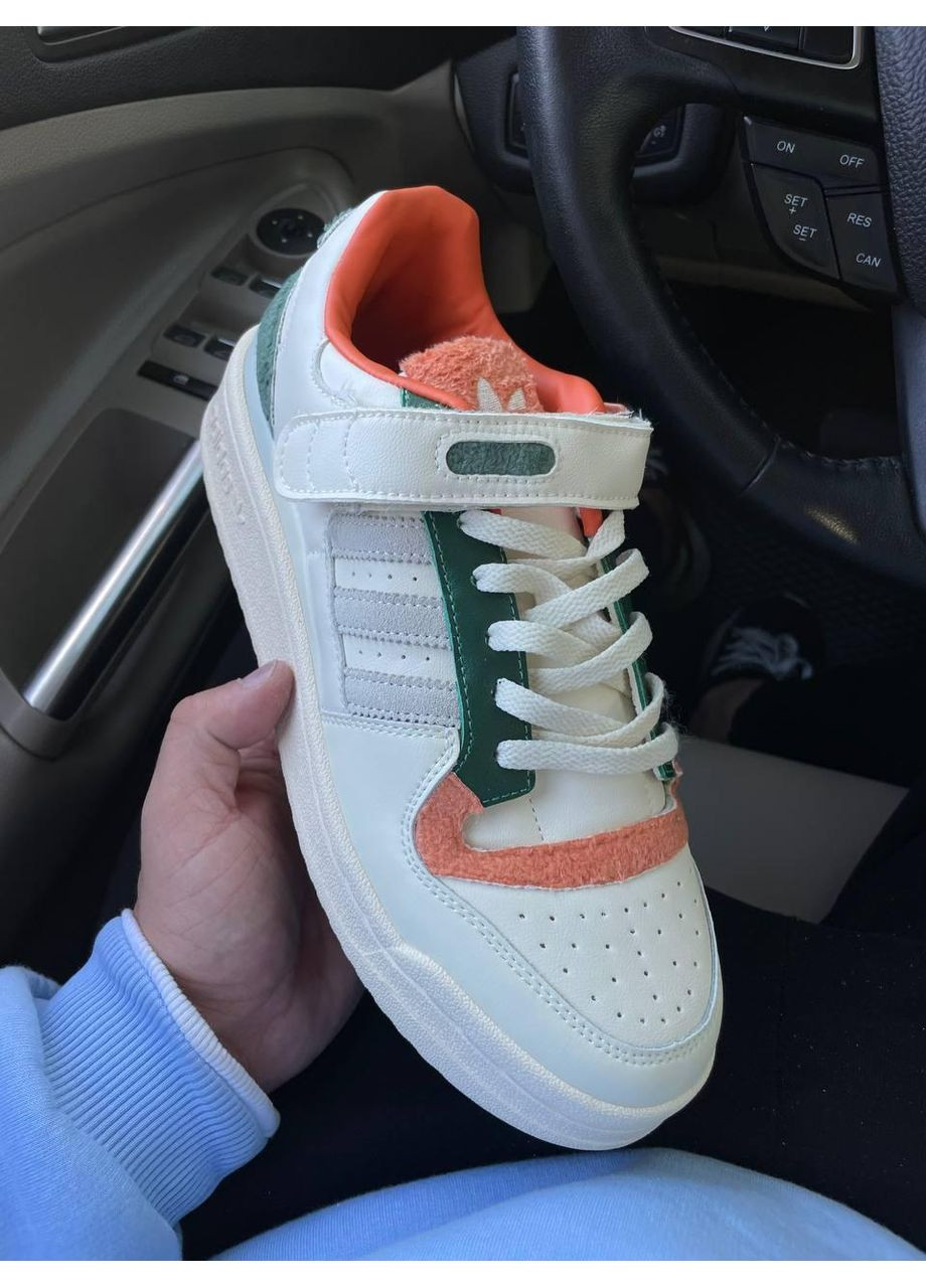 КРОССОВКИ ЖЕНСКИЕ ADIDAS FORUM WHITE GREEN V2 АДИДАС ФОРУМ No Brand серые демисезоны (367174572)