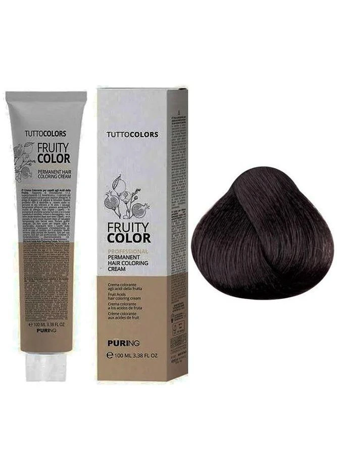 Стійка крем-фарба 3.0 Темний коричневий Fruity Color, 100 мл Puring (396347046)