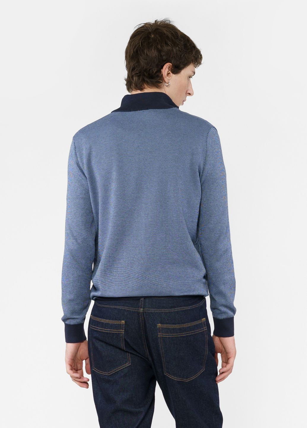 Синій зимовий светр чоловічий синій Arber Zipper-Neck N-AVT-74