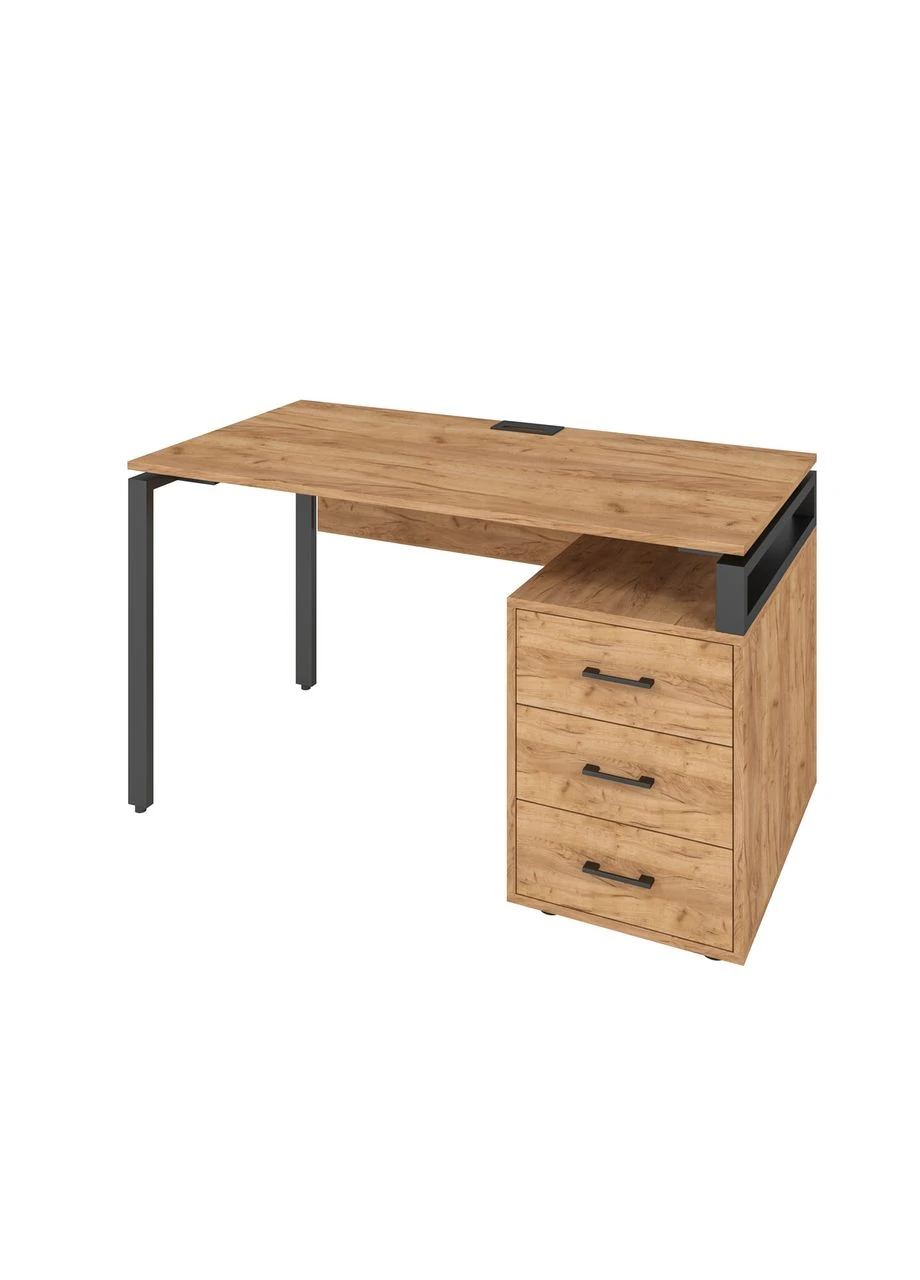 Офісний письмовий стіл Loft Details LM135b дуб крафт золотий з царгою 36 MebliKom (396960547)