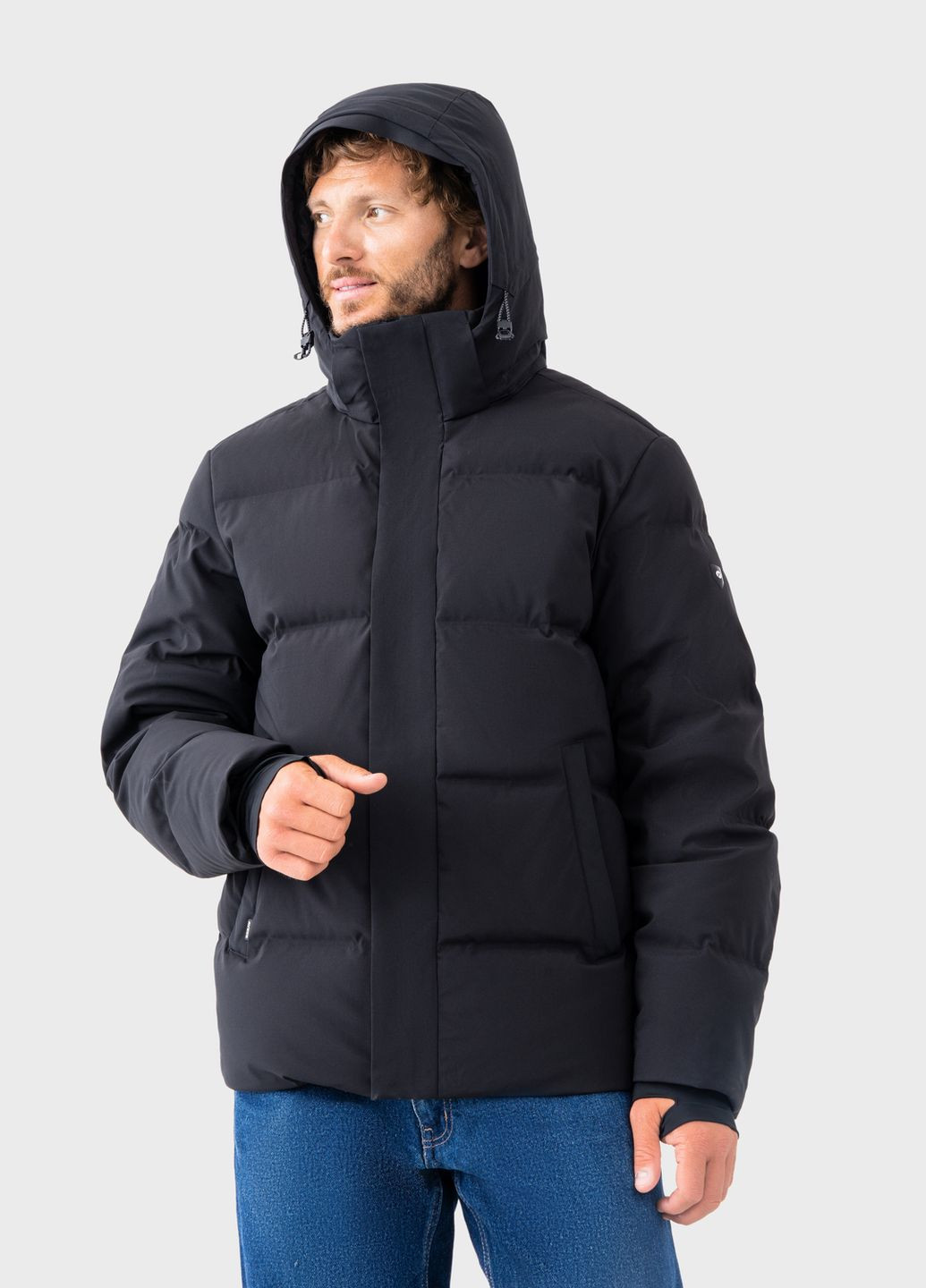 Черная зимняя куртка черная с технологией "windproof" m Avecs