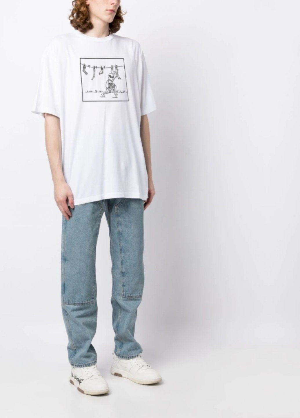 Біла футболка oversize чоловіча біла Trace of Space